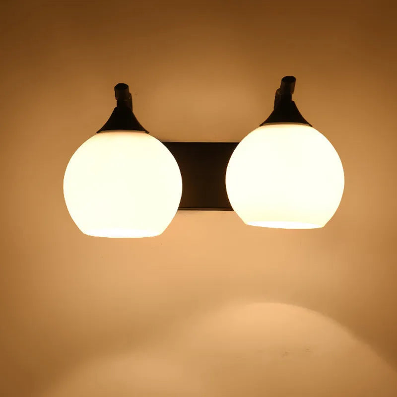 White metal modern minimalist wall lamp for bedroom or living room with simple design