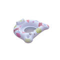 White luminous U-shaped inflatable float on water, showing recliner seat design.