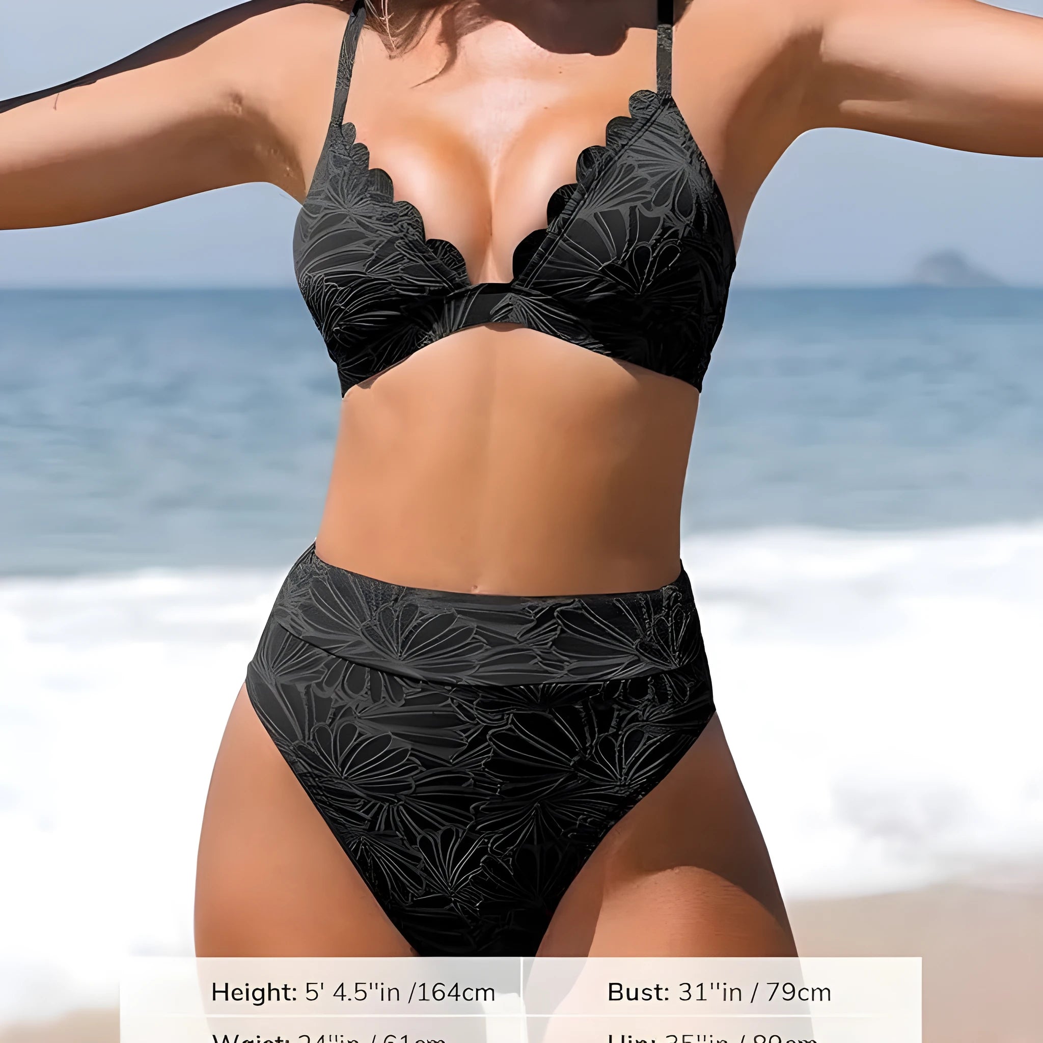 Women's solid colour nylon bikini two-piece set with sleeveless top and brief shorts in black, green, orange red, purplish red, sea blue