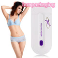Silver electric hair removal shaver with USB charger cord, trimmer head, foil head, and cleaning brush on a white background.