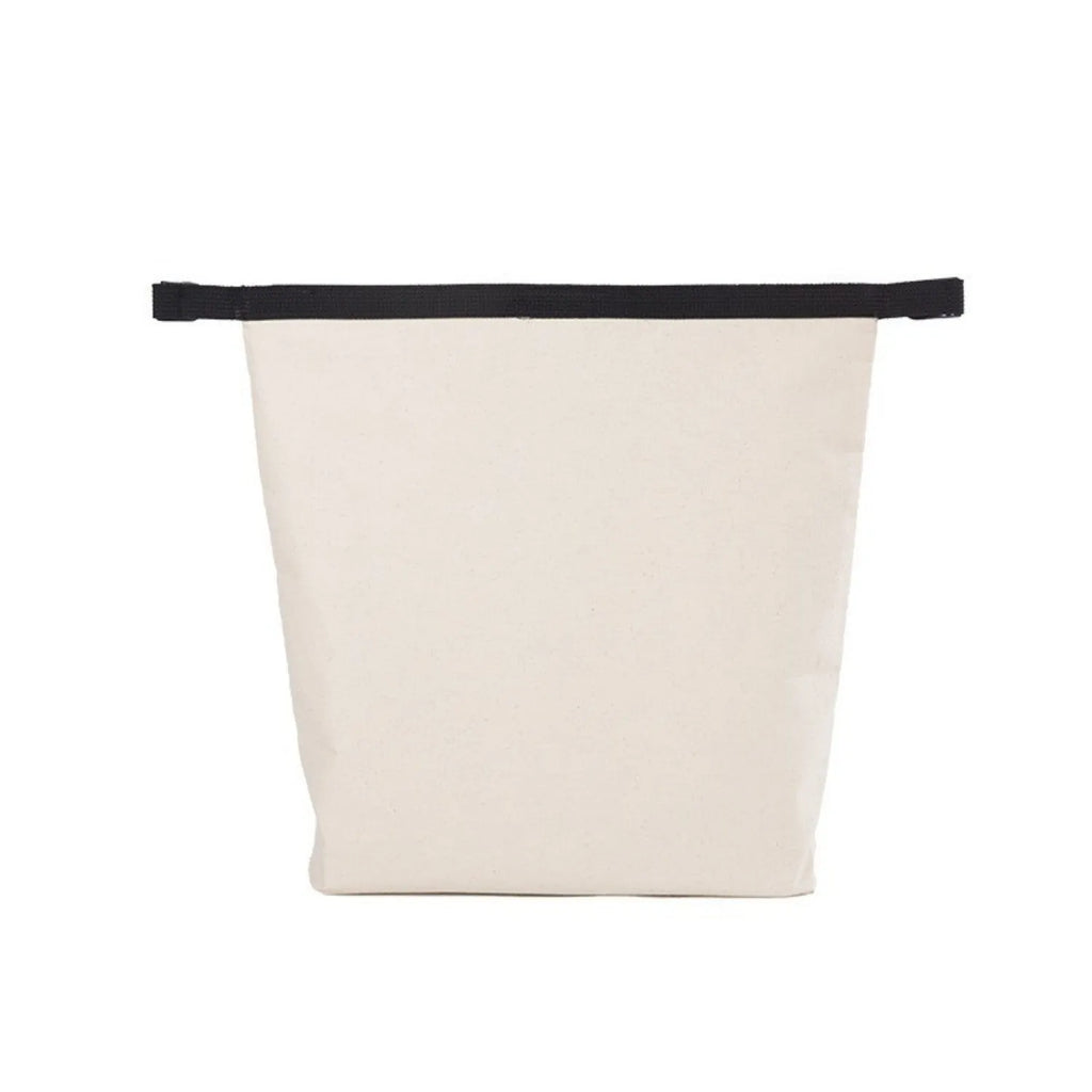 Portable lunch canvas bag in natural colour with PEVA lining for office workers