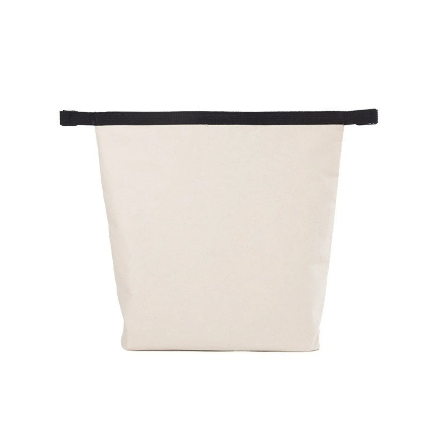 Portable lunch canvas bag in natural colour with PEVA lining for office workers