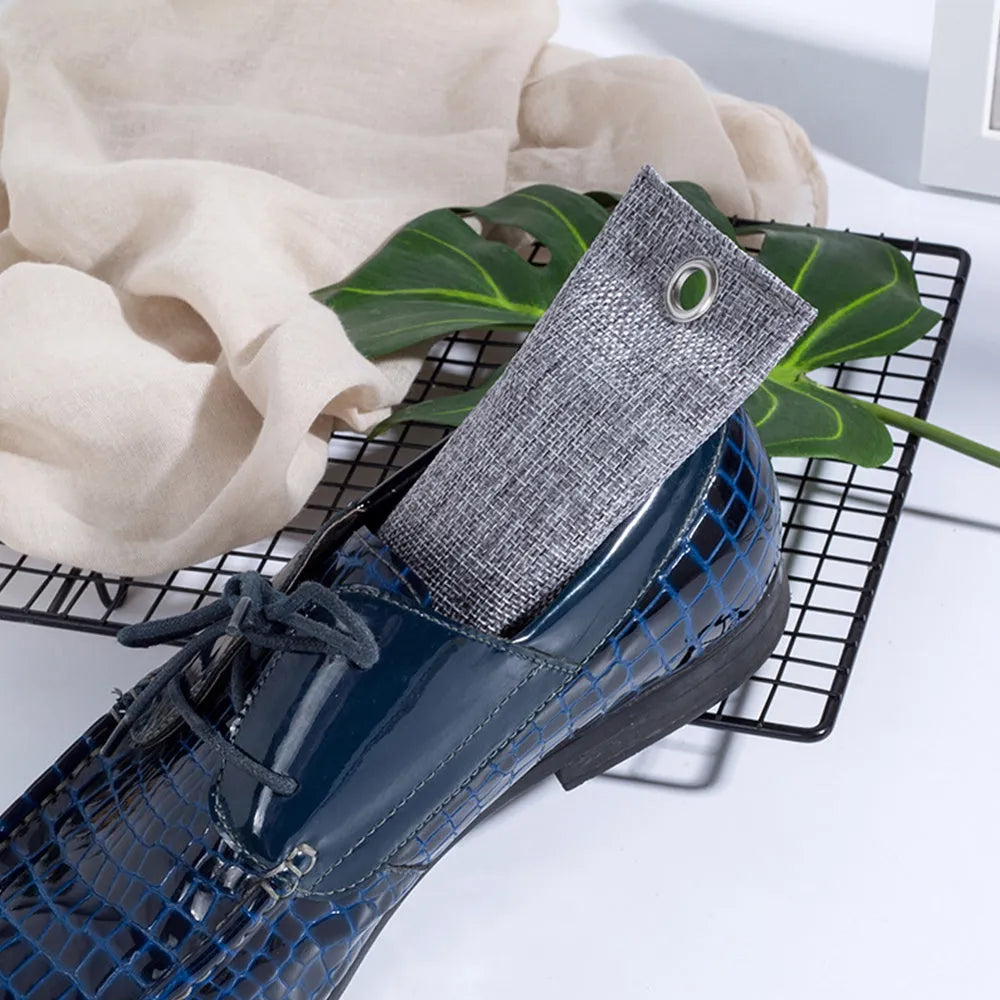 Black bamboo charcoal deodoriser bag for shoes and household odour absorption