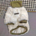 Creamy green turtleneck dog coat with cotton-padded construction for small and medium dogs