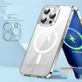 Transparent magnetic phone case for iPhone 14 series with lens protection