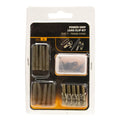 30-piece European carp fishing accessory set with tubing and connectors
