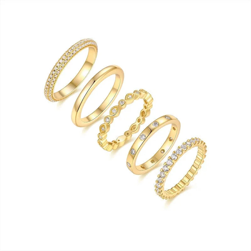 Gold plated S925 silver ring with moissanite stone under 0.1 carat, sizes 5-9, 12g, gift box and GRA certificate