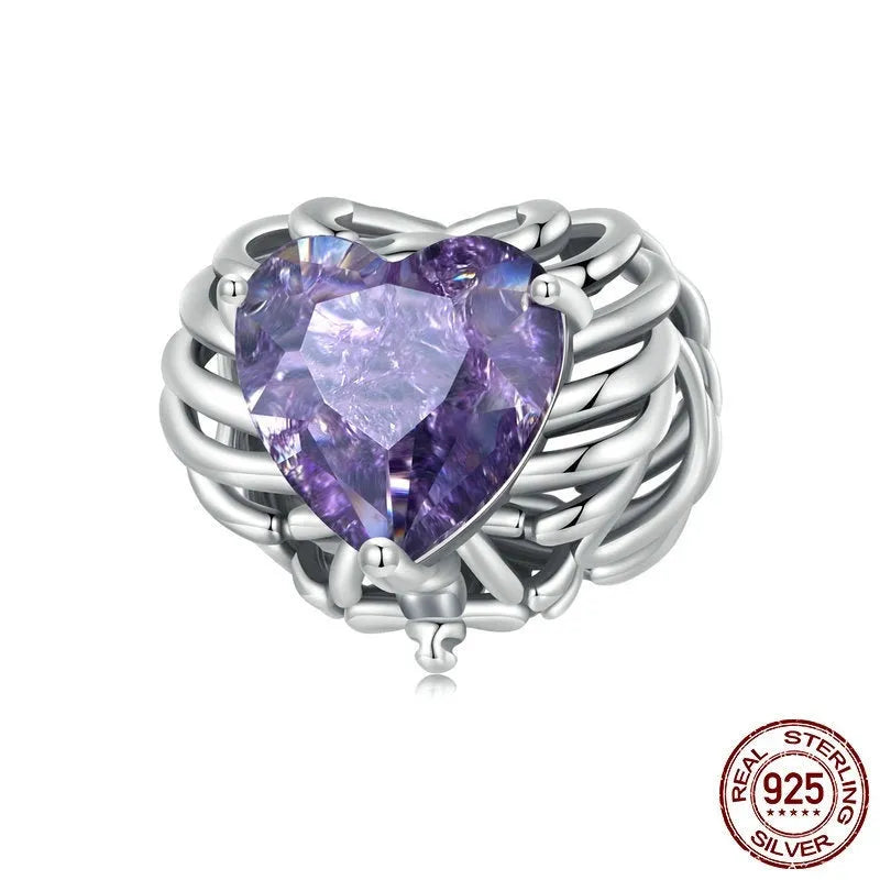 925 silver skull heart bead with inlay, 12mm height 13mm width, 4.5mm aperture, colour BSC910
