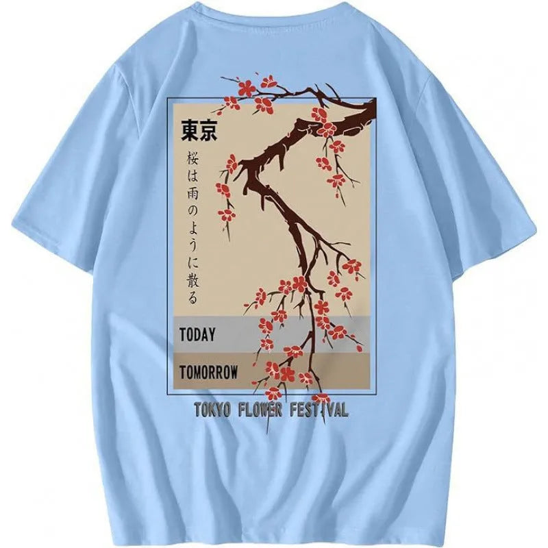 Men's short-sleeved street sports T-shirt with digital printed pattern on flat mop cloth fabric