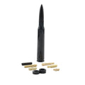 Universal 14cm car antenna shown in colour black, camouflage green, and American flag designs