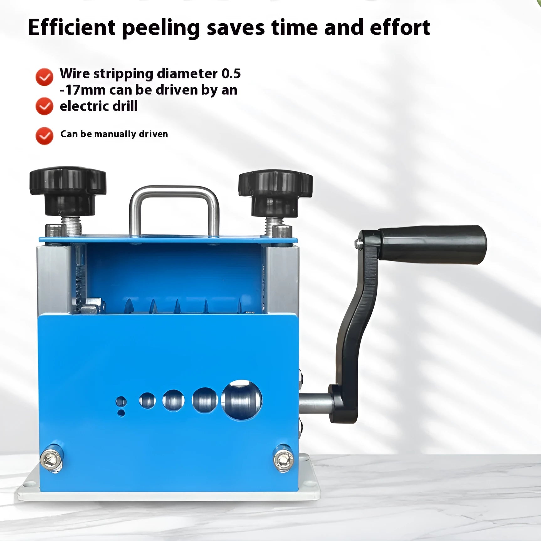 SD-017 manual wire stripping machine with automatic blade mechanism for 0.5-17mm cables.