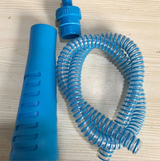 Blue plastic vacuum cleaner suction pipe with round head, 114cm length for appliance cleaning