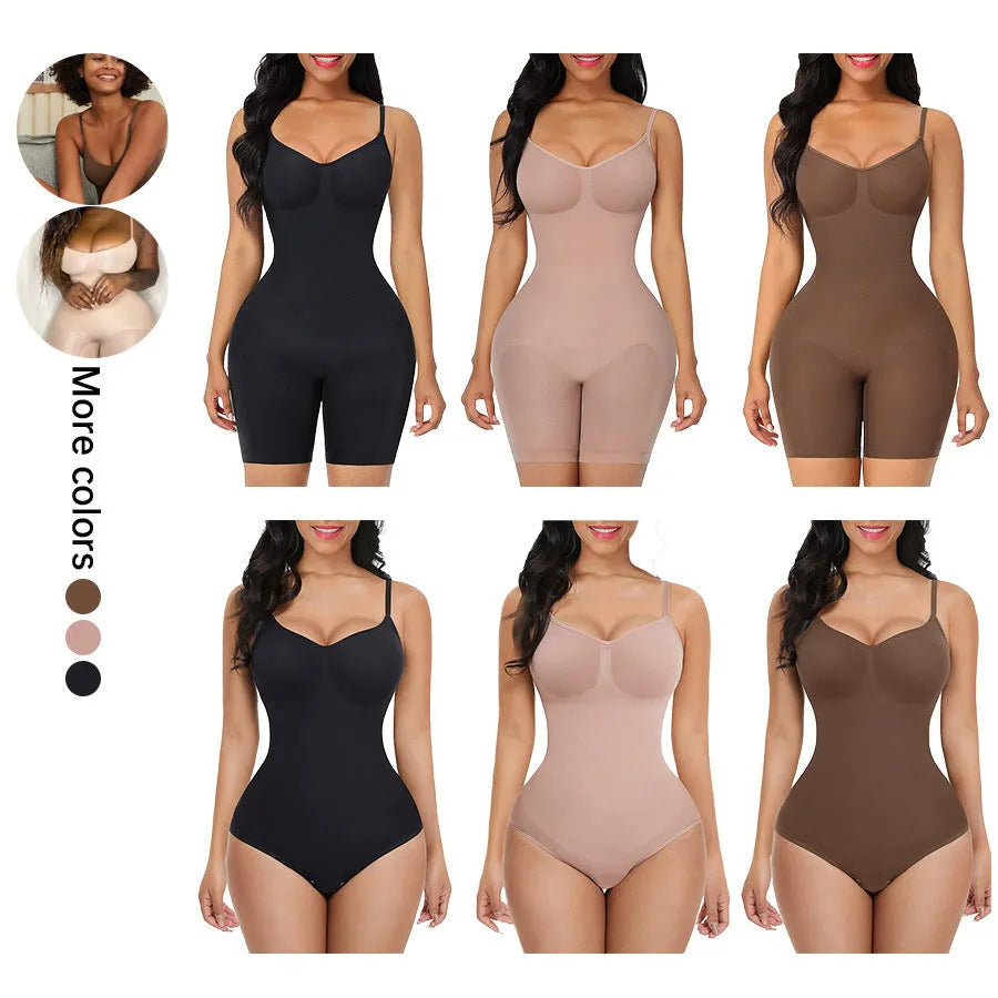 Plus size women's skinny hip raise belly contracting stretch sling one piece underwear in black