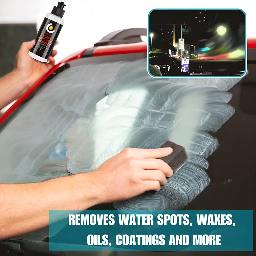 Jar of glass oil film remover cleaning cream paste for car and home windows