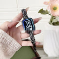 Zinc alloy twist diamond metal watch strap for Apple Watch in silver, rose gold, gold, black, and Starlight colours.