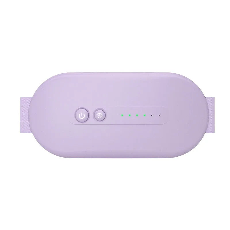 Battery-powered abdominal massager in creamy white with adapter cable and three colour options