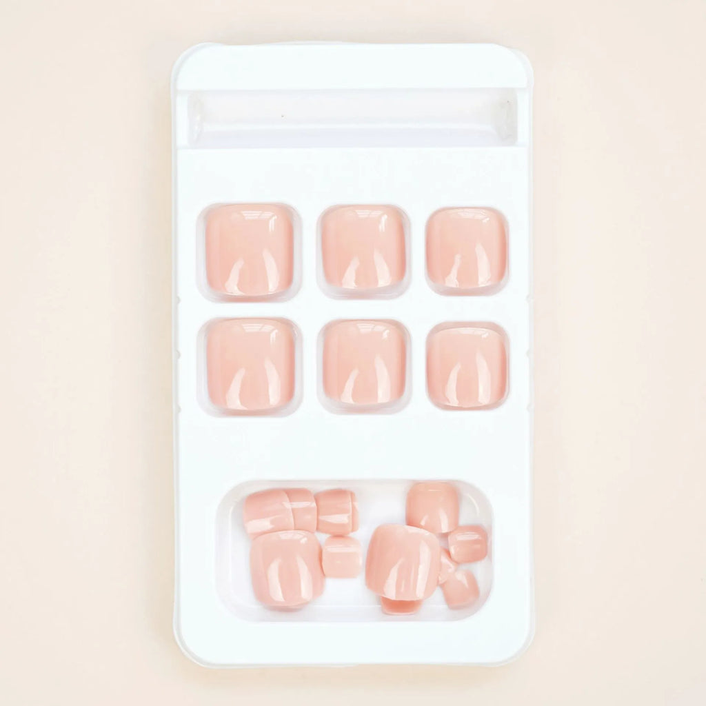 Skin colour toe nail stickers with adhesive glue in plastic wearable ins style