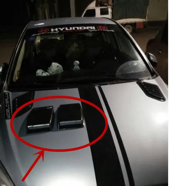Car decoration air inlet simulation vent in ABS plastic showing black, silver, and white colour options
