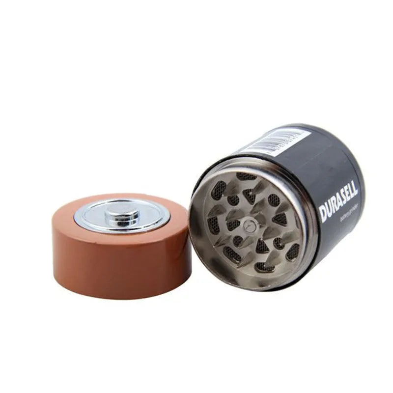 Black zinc alloy multifunctional modelling grinder with keychain, measuring 55mm.