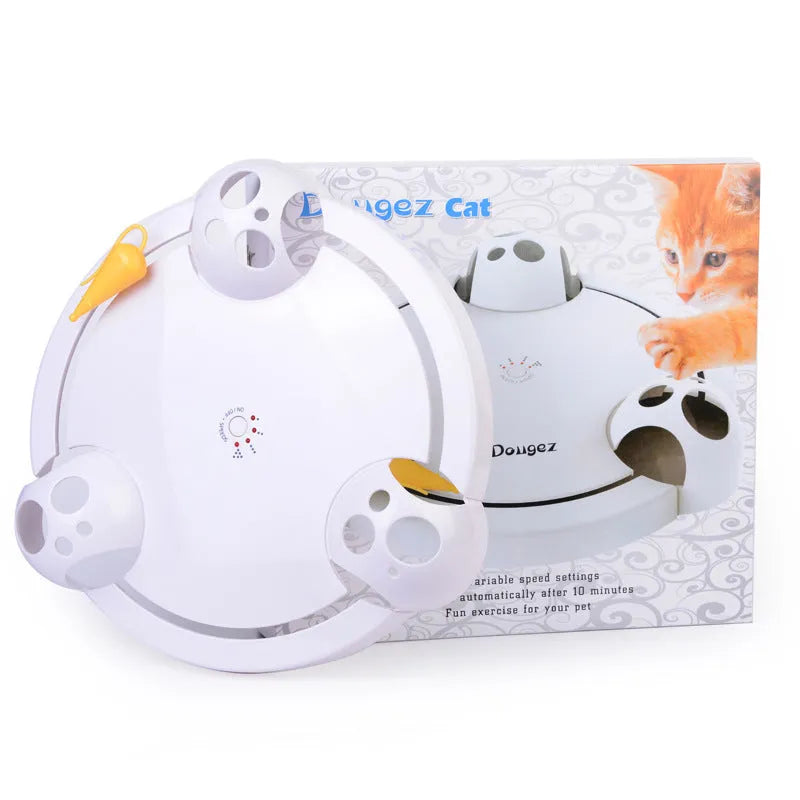 White electric cat toy automatic turntable catching mouse simulation 32 cm diameter ABS plastic