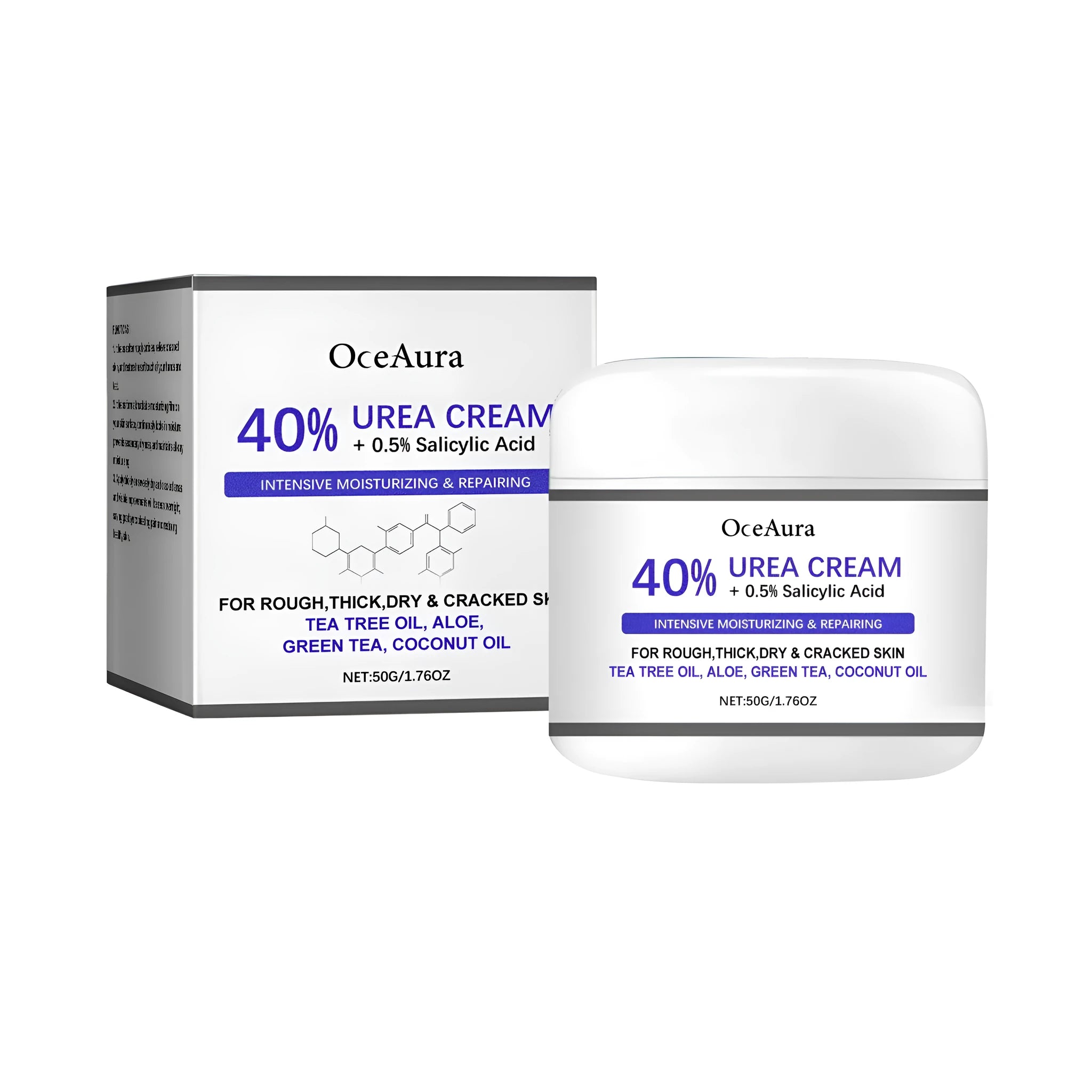 50g tube of anti-cracking hand and foot cream with urea and botanical extracts.