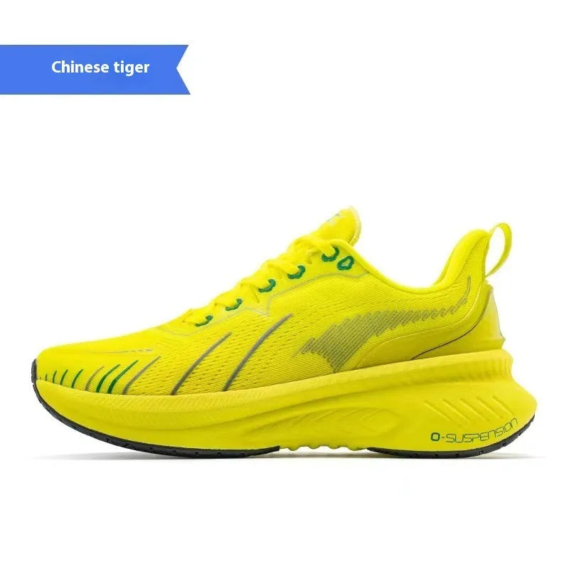 Low top running shoes in multiple colours with PU mesh upper and rubber sole.