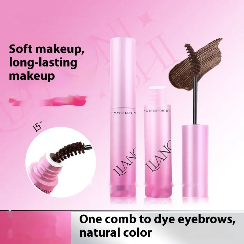 Velvet Fog eyebrow cream container showing four natural shade options including coconut milk coffee and raw latte