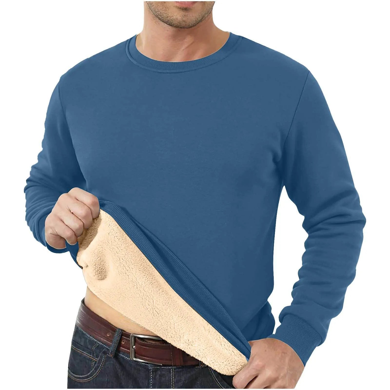 Solid colour loose fit cashmere blend pullover sweater with round neck and long sleeves on model