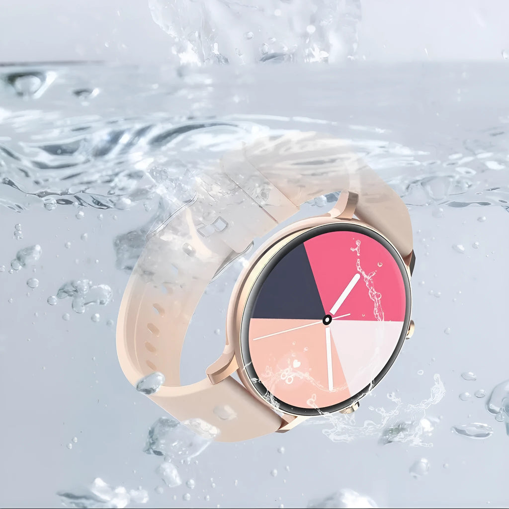 Bluetooth call smartwatch with stainless steel strap showing health metrics on 41-43mm screen