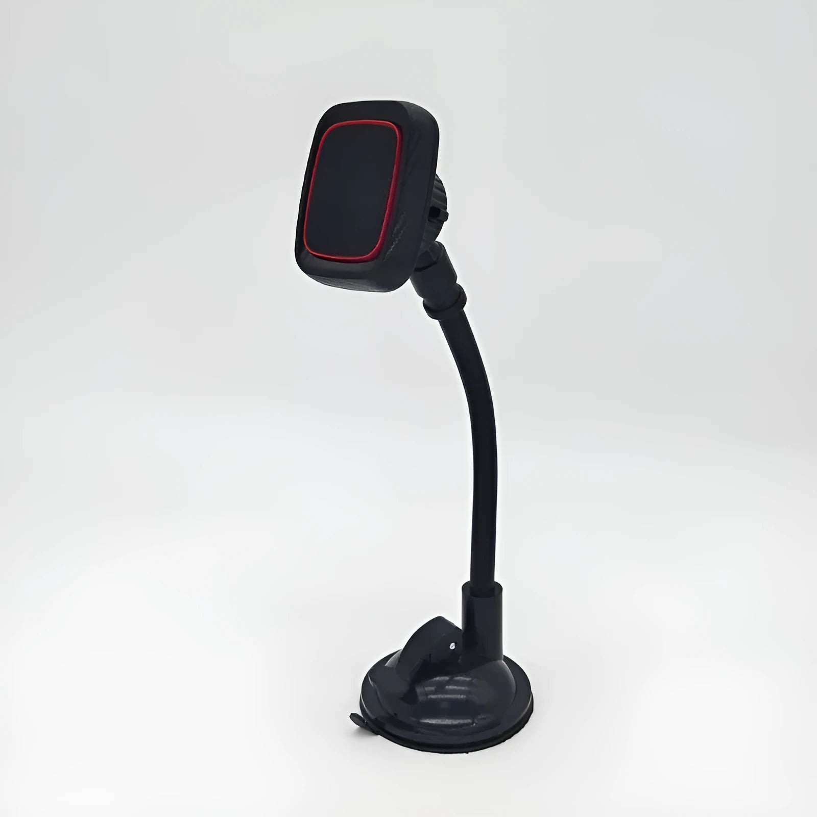 Black car air vent phone holder with long brush clamp for universal vehicle mounting