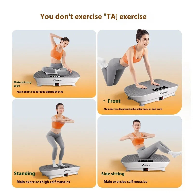 Grey and pink Power Plate fitness platform with Bluetooth connectivity and 300kg load capacity for home exercise