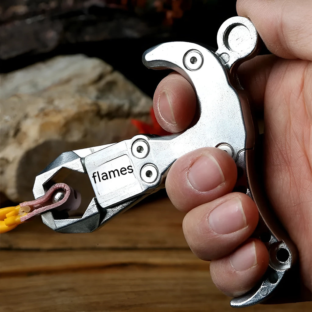 Zinc alloy archery release aid with two-axis harpoon clip and stainless steel spring mechanism