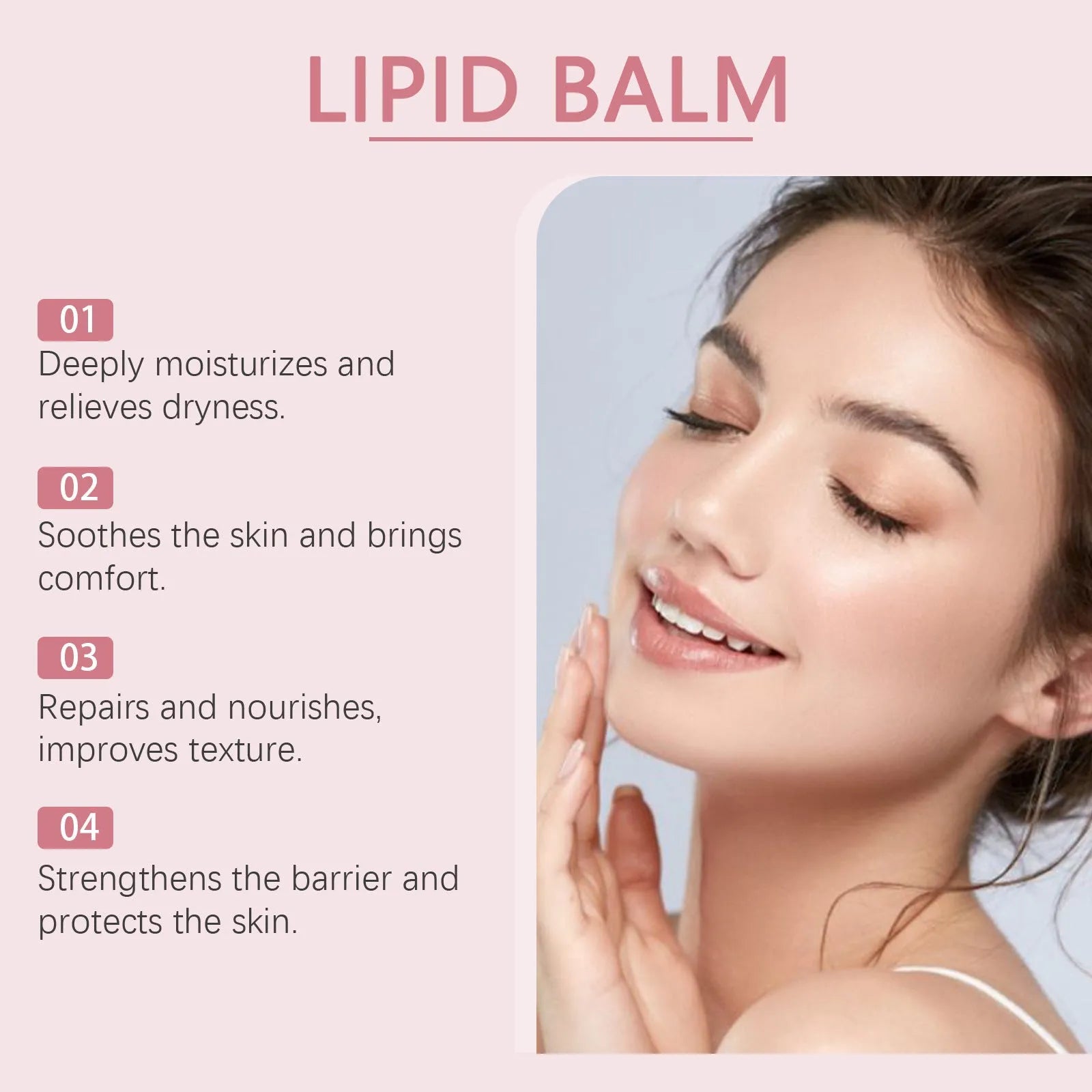100g glass jar of translucent ceramide and glycerin moisturising cream for the face.