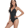 Backless one-piece swimsuit for women in a leopard print pattern