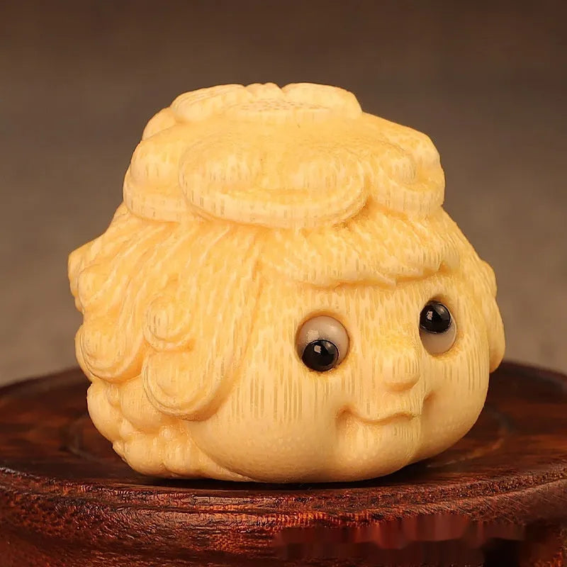 Solid bamboo golden toad princess ornament in cute style for household decoration
