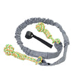 A black, grey, or red cotton rope dog tug of war toy for interactive play.