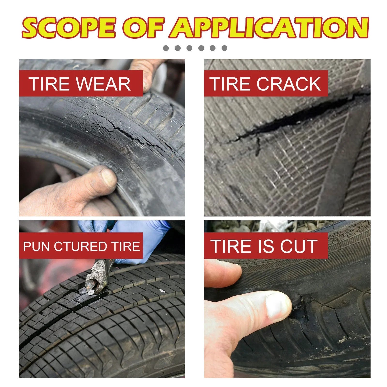 30ml bottle of car tyre repair adhesive glue for sealing cracks and punctures.