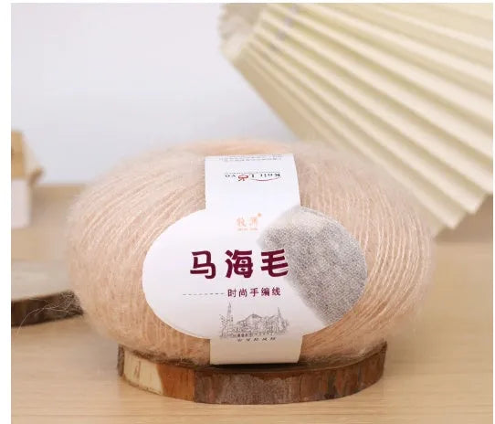 Mohair scarf knitting kit wool ball in selected colour for DIY hand-woven project