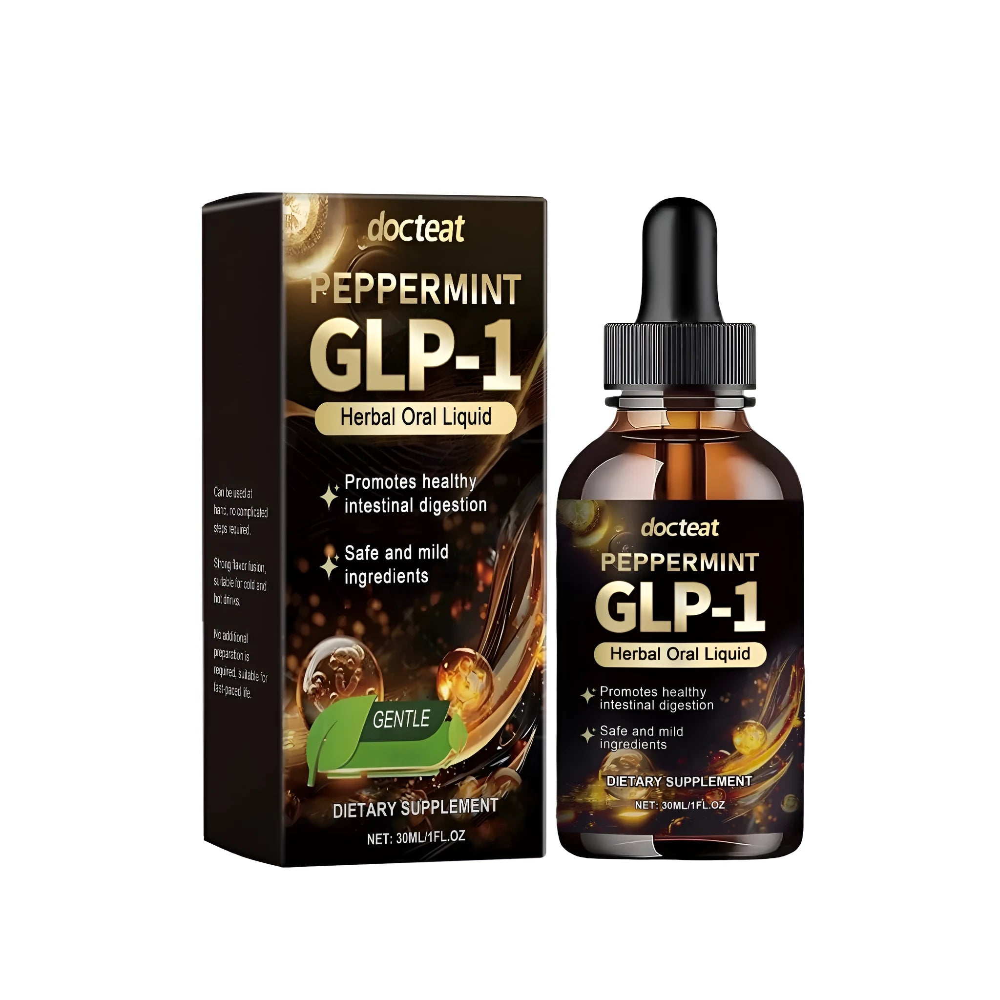 30ml bottle of intestinal health care drops, a liquid herbal supplement for digestive support.