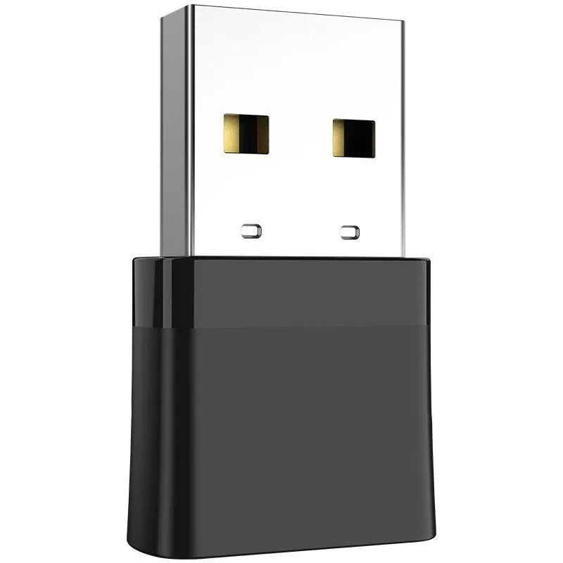 Black USB dual-band Bluetooth network adapter with nickel-plated connector
