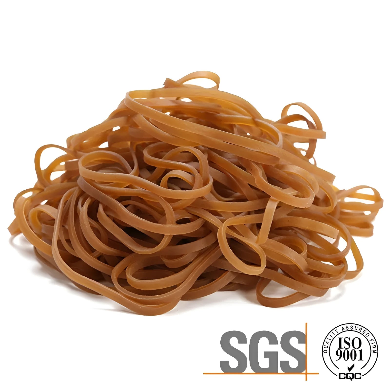 Natural rubber circular elastic rings in neutral colour for household organisation, 500g bag