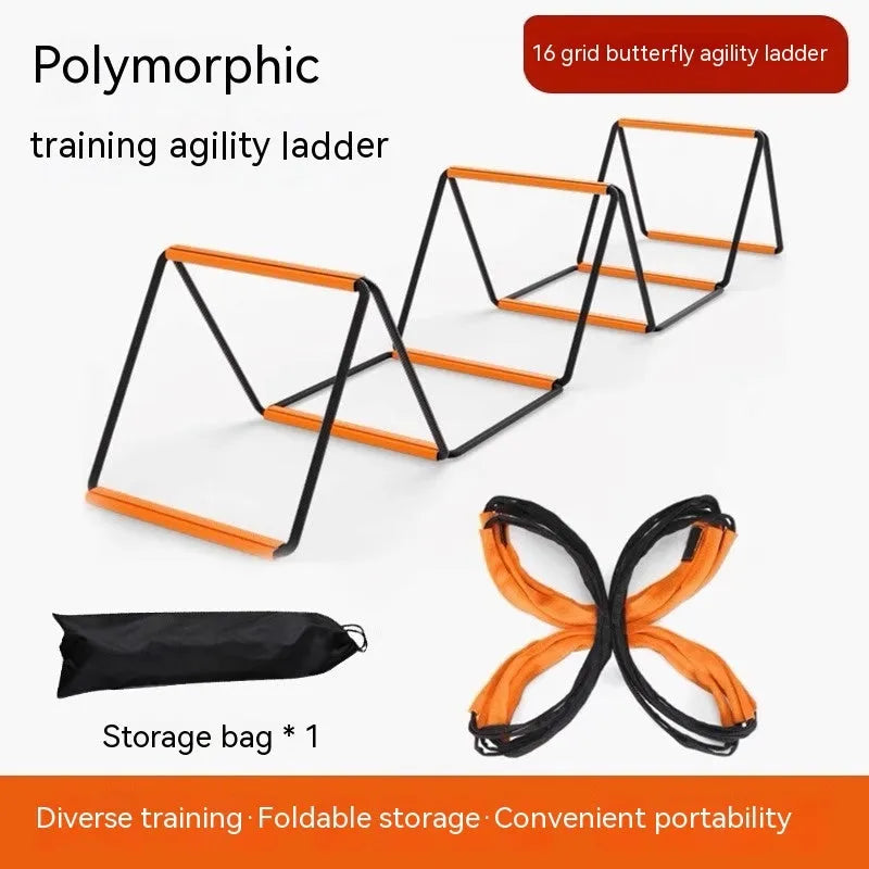 Plastic butterfly agility ladder physical fitness equipment set for youth training with multiple length options