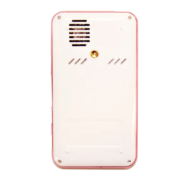 White and rose gold M6S miniature Android projector showing compact dimensions and DLP lens