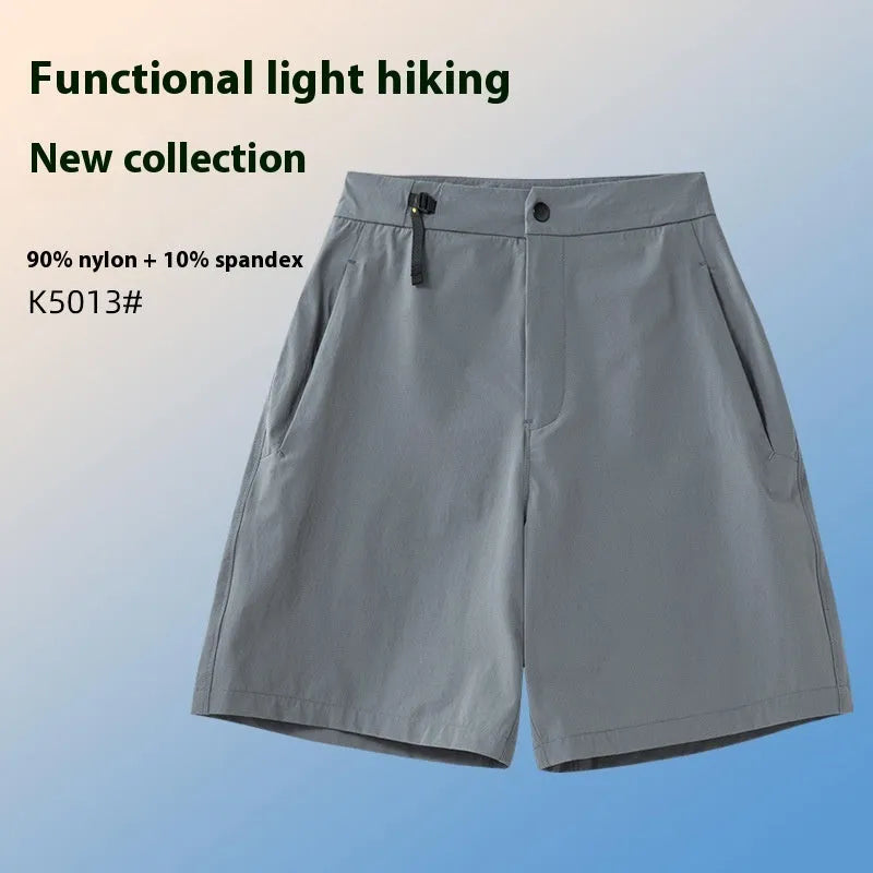 Men's quick-drying nylon sports shorts in Army Green colour with 3D elastic cut.