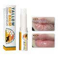 Silver metal tube tallow lip balm, 83mm long, shown with cap off.