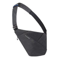 Dark grey right-shoulder polyester crossbody bag with anti-theft function, soft handle, file bag, and zipper pocket