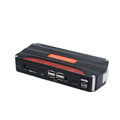 Black and red 12V vehicle emergency jump starter power supply unit with 7800mAh capacity.