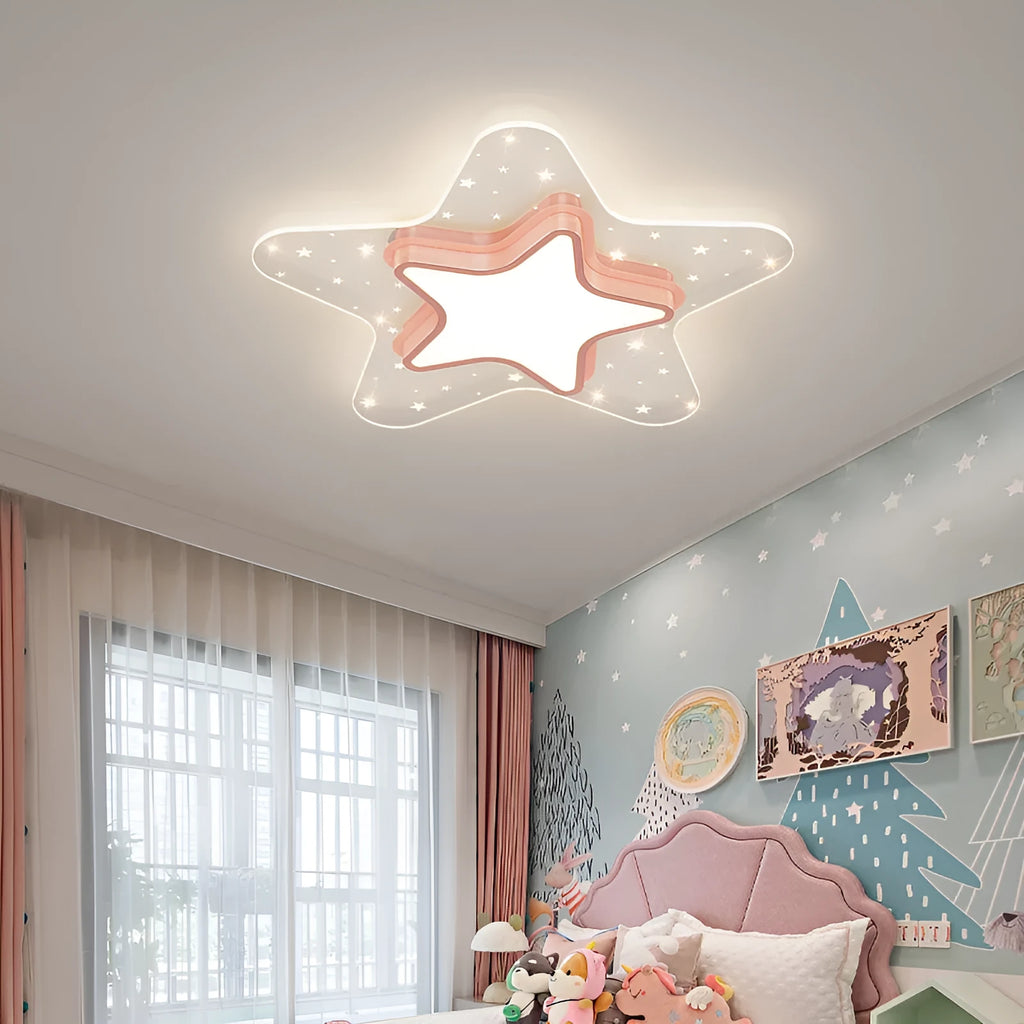 Nordic wrought iron LED ceiling lamp in pink, gold, or blue, 220V, for 10m² to 15m² rooms