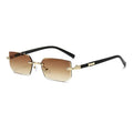 Unisex frameless water drop sunglasses in black, transparent, gold and gradient grey for sun protection and outdoor wear