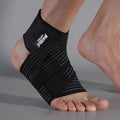 Adjustable black sports ankle support bandage for running, basketball, and cycling